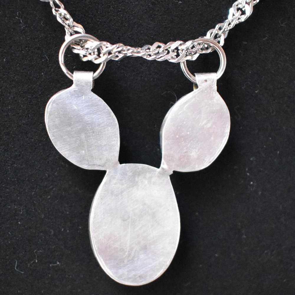 Vintage Amazonite and Silver Three Stone Necklace - Picture 7 of 15